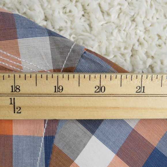 PROJEK* Men's Short‎ Sleeve Button Down Curved Hem Chest Pocket Shirt~ Size XL - Picture 10 of 14